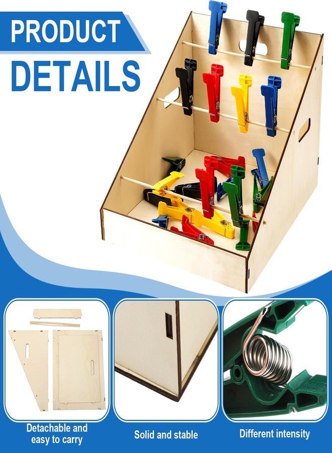 Poen مجموعة تمارين الضغط المتدرجة من بوين، 25 قطعة، لتمارين الأصابع واليد، مع حامل تخزين خشبي، أدوات تدريب مهني، مشابك يدوية لتقوية قبضة اليد. - Image 4